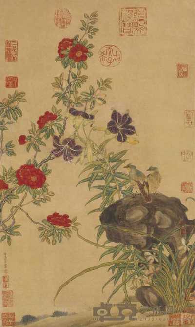 徐崇炬（款） 花鸟 立轴 65×39cm